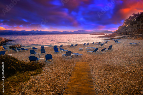 perfect summer view, spectacular nature scene in Greece, Corfu (Kerkyra) Ionian island, Kassiopi resort, Greece, Europe ...exclusive - this image is sell only on Adobe stock	