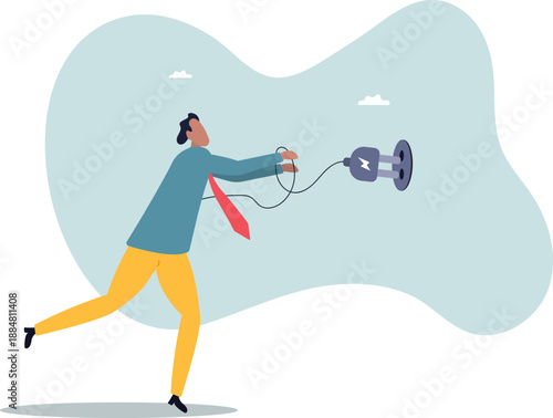 Electricity saving, ecology awareness or reduce electric cost and expense.about a man and his life.