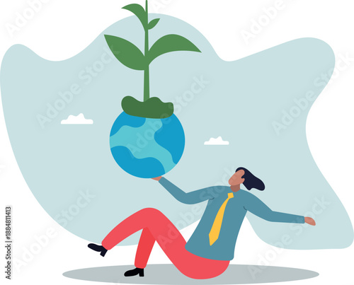 Climate change and global warming responsibility, world leader commitment to take care our planet earth.about a man and his life.