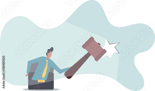 Breakthrough business boundary or limit, breaking the wall to see new work opportunities or career challenge.about a man and his life.