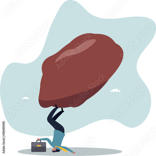 The concept of burnout and work overload weighs heavily on the businessman.