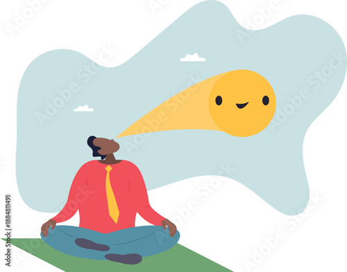 Good mood and mental health. Meditation for relaxation.