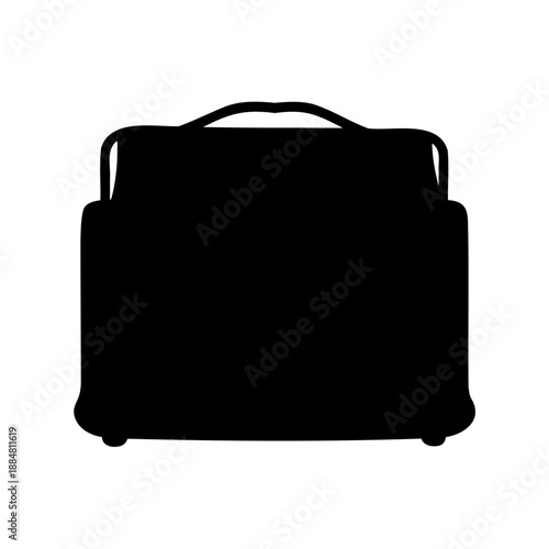 Black suitcase with handles Vector, illustration