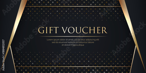 Elegant black and gold luxury gift card
