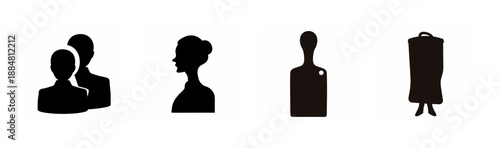 Silhouettes of people in various poses Vector, illustration