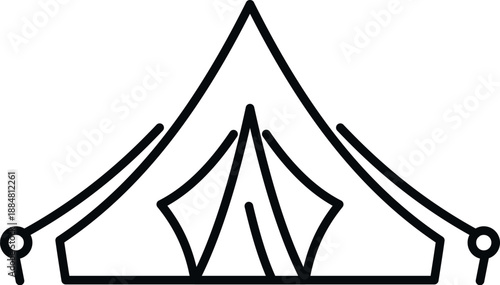 Camping tent drawing displaying shelter for wilderness and outdoor activities