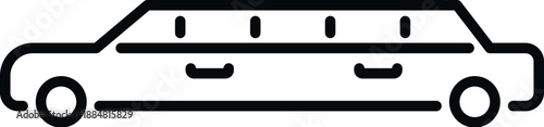 Limousine car icon portraying executive travel and premium transportation
