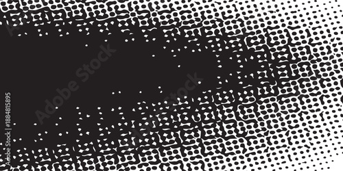 Abstract Black Halftone Dot Pattern on White Background