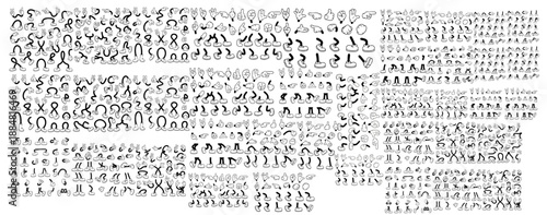 Retro cartoon legs and hands, Hands with gloves and feet with boots, various poses for characters, a set of poses, gestures, placement of hands and feet. Mascot character set. Cartoon set of limbs.eps