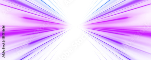 Neon light trails curve and shine in a dark futuristic space. The image represents speed and digital flow. Blue luminous waves create a modern abstract motion background.