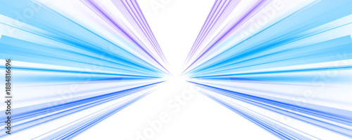 Neon speed trails stretch forward like a racing road at night. The illustration captures fast motion and energy. Bright blue glow and smooth curves form a digital background.