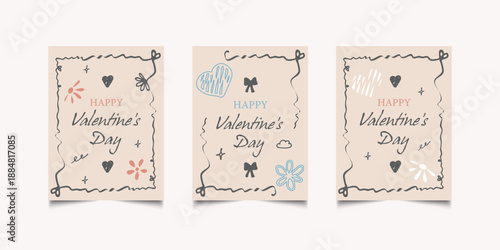 Valentine's Day Cards Hand-Drawn