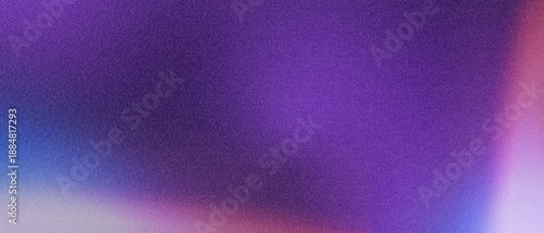 Abstract purple gradient with neon light leaks and luminous shimmer.Wide shot. Grainy texture.