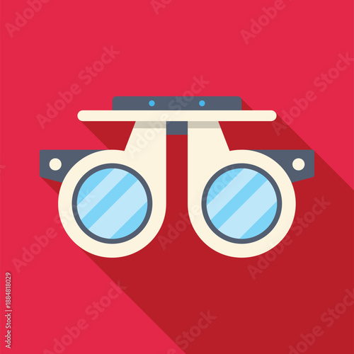 Phoropter device for optometry and eyesight examination with long shadow