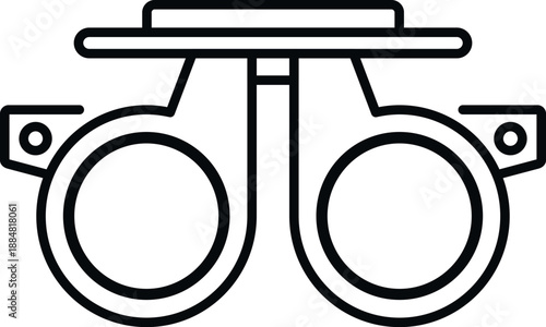 Trial frame measuring eyesight during an ophthalmology examination
