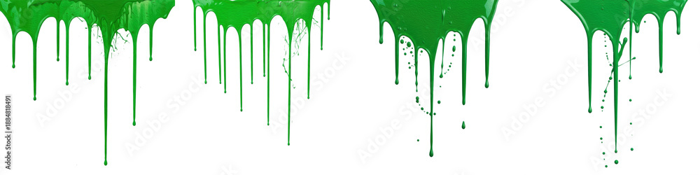 Φωτογραφία Green Paint Drips PNG, Splatter and Slime Border Set, Liquid Melting Ink Graphics, Isolated on White Background, Vibrant Green Watercolor Drip Clipart for Design