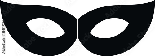 Black simple domino mask representing anonymity, disguise, and hidden identity