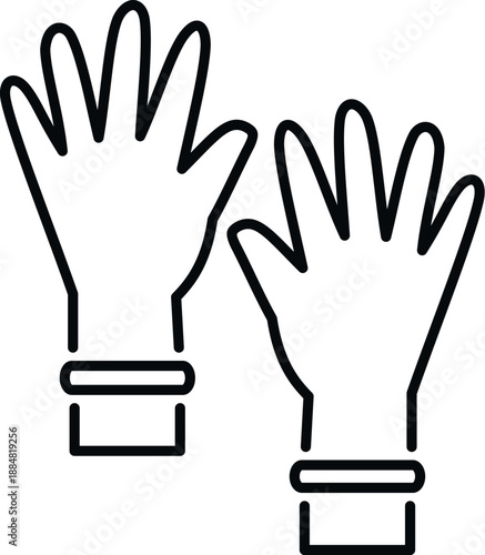 Rubber cleaning gloves providing hand protection for household cleaning