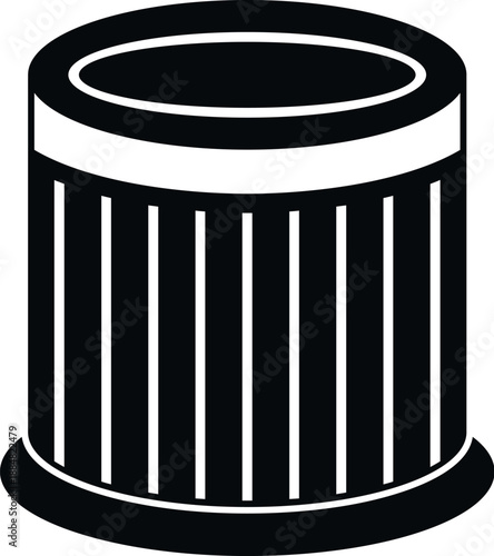 Car oil filter icon for automotive engine maintenance