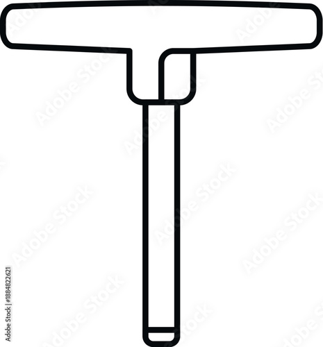 Outline icon representing a t handle hex key wrench tool
