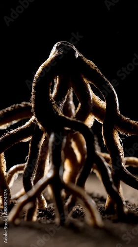 Mysterious Biological Forms Evolving In Darkness: An Artistic Exploration Of Organic Growth