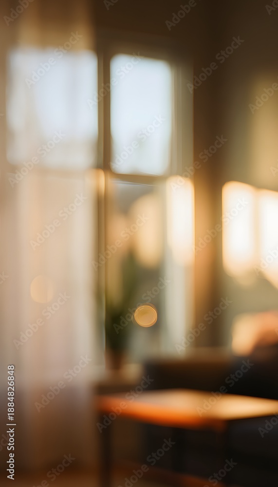 Fototapeta premium Tranquil home window view evokes cozy warmth and peaceful moments of serene comfort