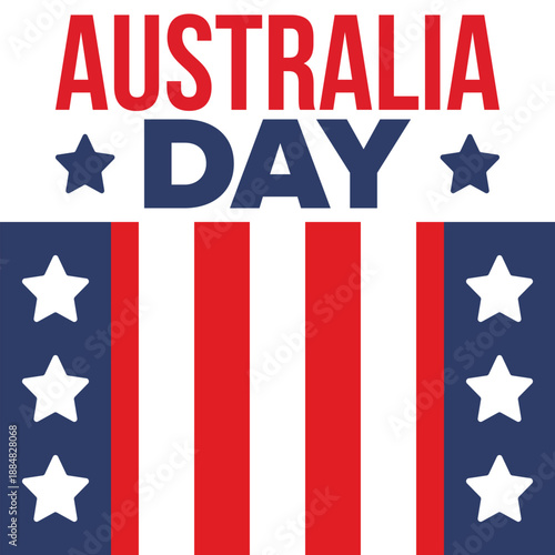 Australia Day. National happy holiday, celebrated annual in January 26. Australian patriotic elements. Kangaroo silhouette. Poster, card, banner and background. Vector illustration