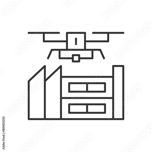 Industry Monitoring Drone Icon