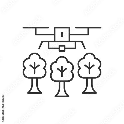 Forest Monitoring Drone Icon