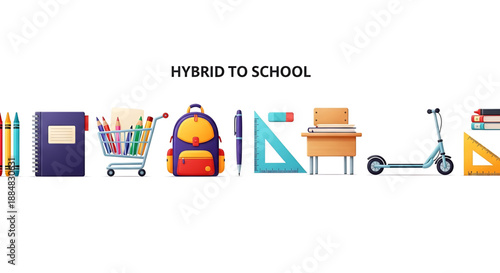 Back to school a colorful collection of school supplies and objects on a for education or back to school concepts