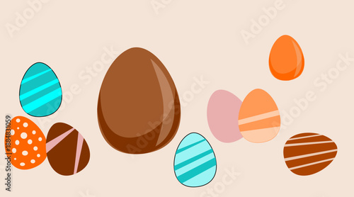 Vector illustration of Easter eggs