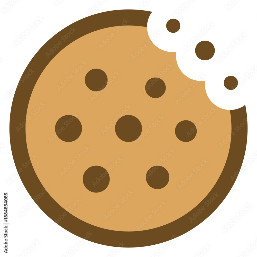 Obraz premium Cookie flat icon for browser data and web privacy