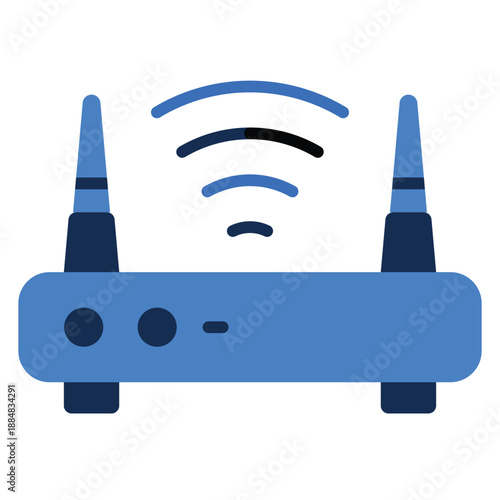 WiFi router flat icon for internet and wireless network