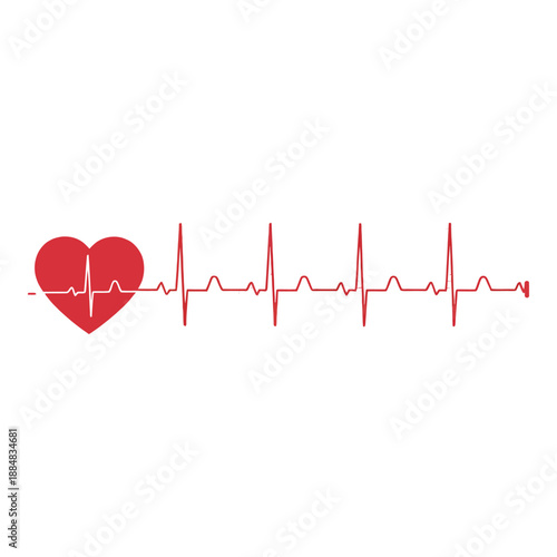 Heartbeat ecg line illustration