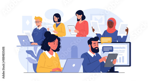 Diverse Group of People Working Together.