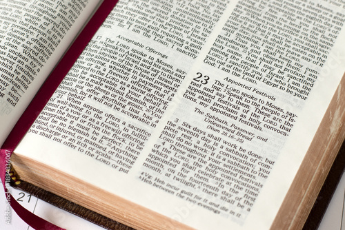 Christian festivals text in holy bible book. Annual feasts, Sabbath calendar, God's plan of salvation, biblical concept.