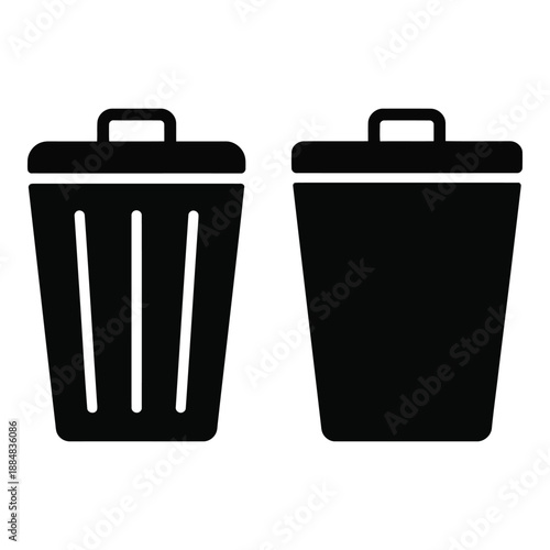 Minimalist trash can icons