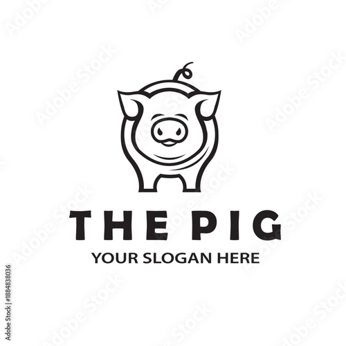 illustration of pig isolated on white background
