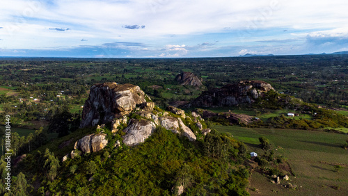 View of Mawe Tatu Rock Formation in Kakamega County, Kenya