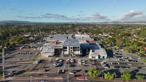 Inala suburb, south-western Brisbane, Queensland – 4K aerial drone footage of residential areas, shopping centre, low-density houses, estates, local traffic and urban landscape near Forest Lake