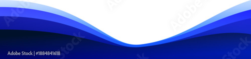 Abstract blue fluid curved footer border banner for page layout, website design, presentation, and branding background