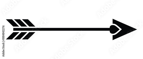 A black arrow icon pointing to the right on a white background