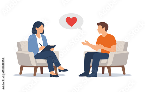 Young adults in counseling session discussing emotions