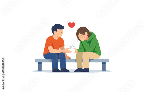 Male support and empathy: offering comfort with a tissue