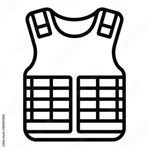 Minimalist bulletproof vest icon
