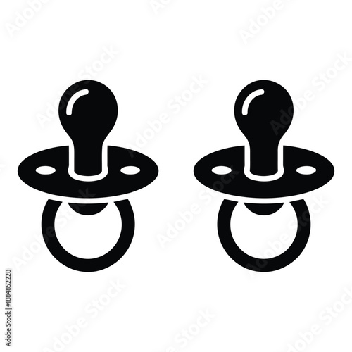 Minimalist pacifier icon set