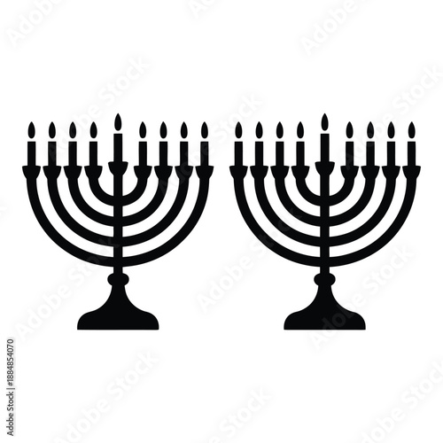Minimalist menorah candles vector illustration
