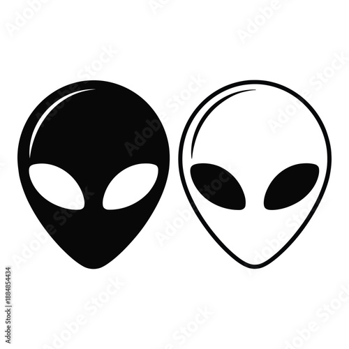 Minimalist alien head silhouette