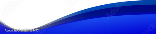 Abstract blue fluid curved corner footer border banner for page layout, website design, and presentation background