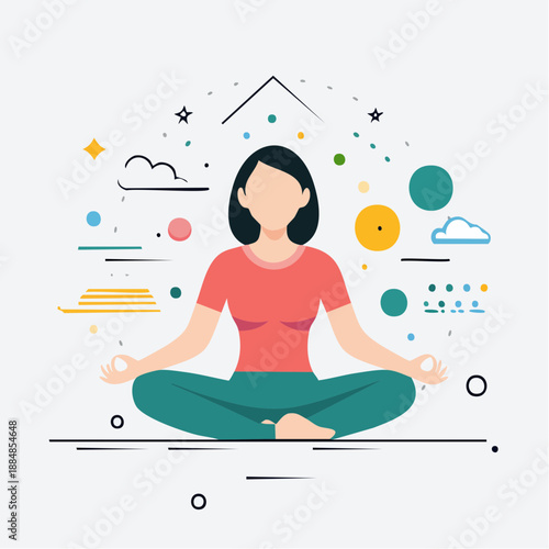 yoga meditation vector illustration